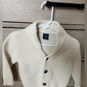 Cream Knit Button-Up Cardigan - Baby Gap